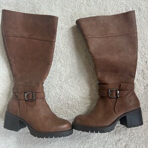 TORRID SIZE 10 BROWN BOOTS WIDE CALF